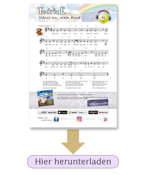 Tedric E. Schlaflied als Notenblatt zum Herunterladen - Download